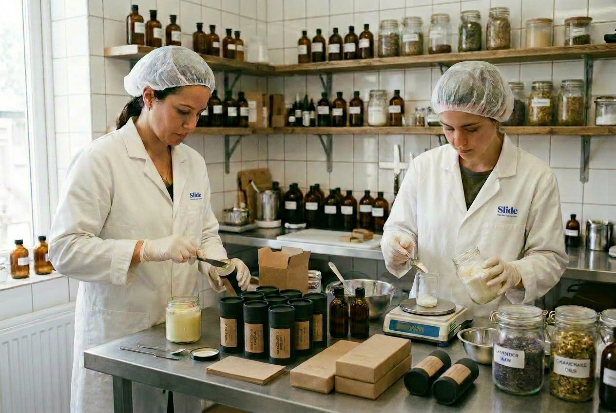 Atelier artisanal de fabrication de cosmétiques en Suisse